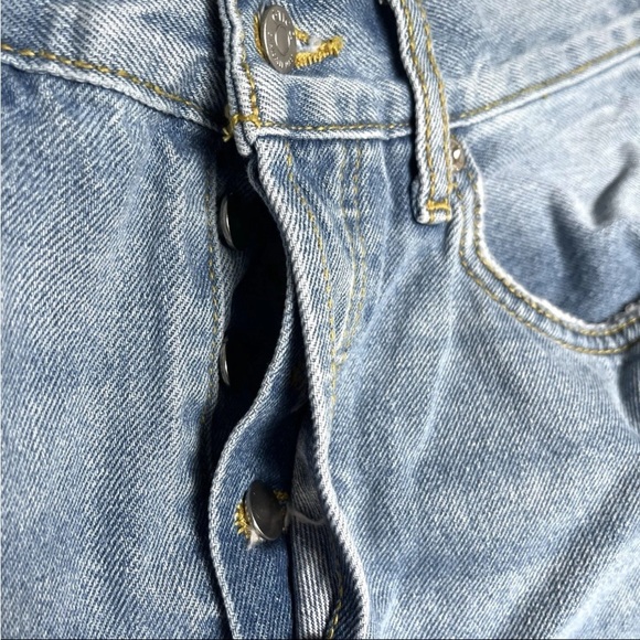 ETICA Wide Leg Cuff Blue Jeans Women Sz 29 Button Fly Sustainable Denim Relaxed - Picture 3 of 12